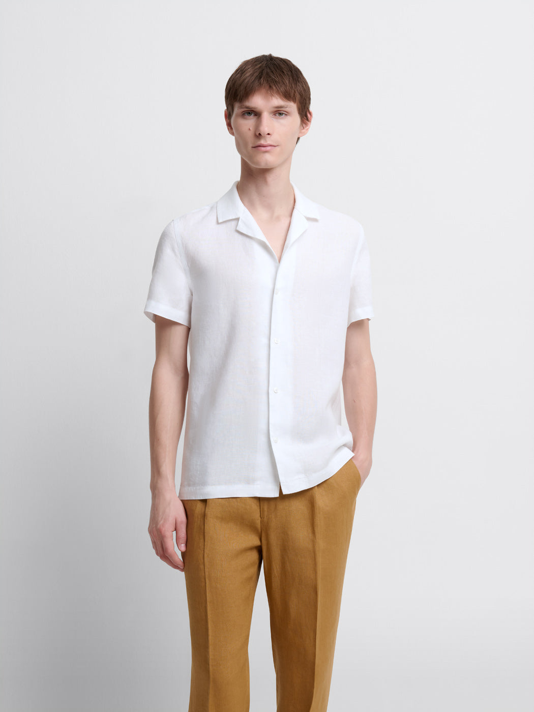 Chemise manches courtes slim en lin - DEVRED 1902
