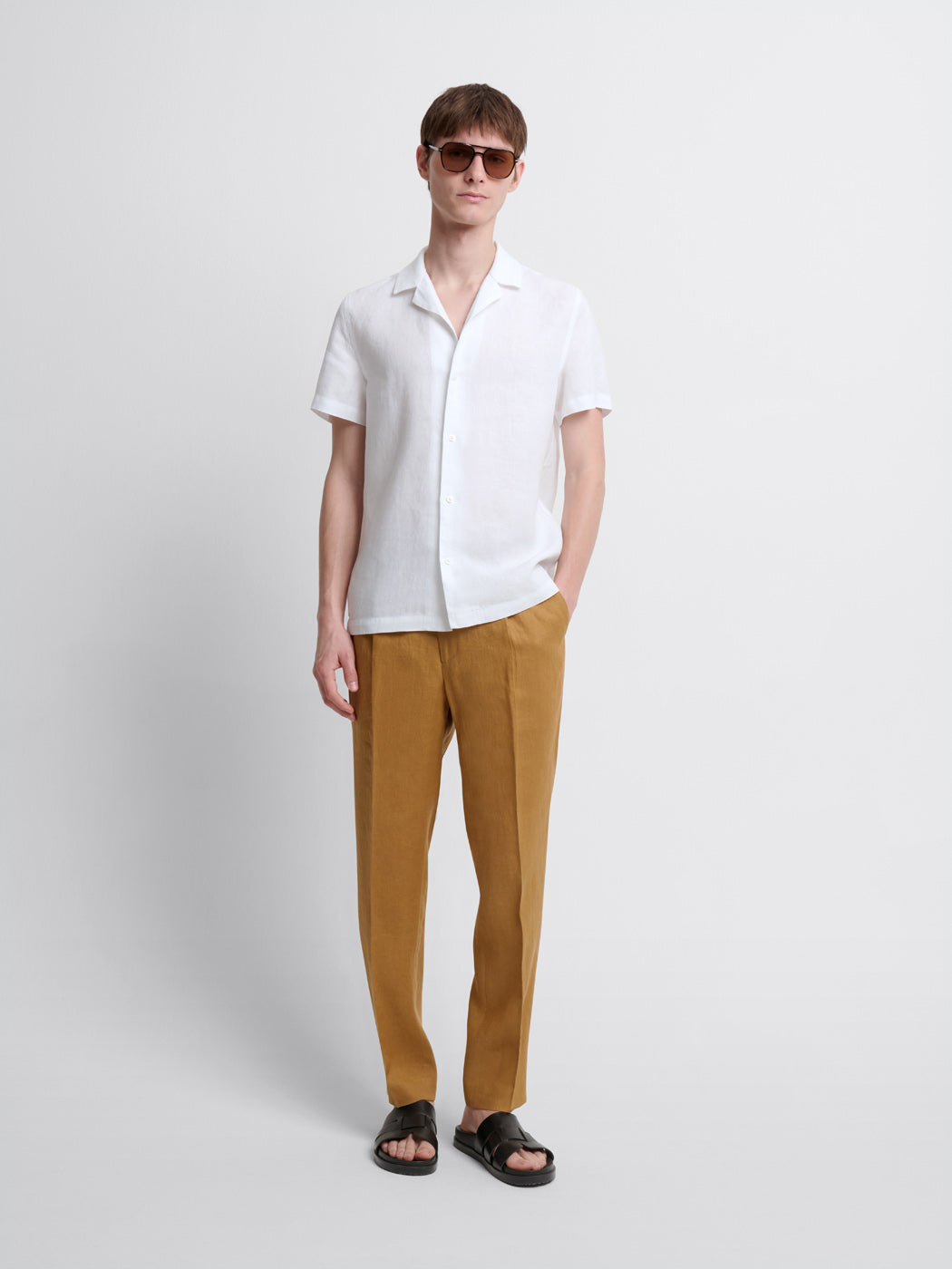 Chemise manches courtes slim en lin - DEVRED 1902