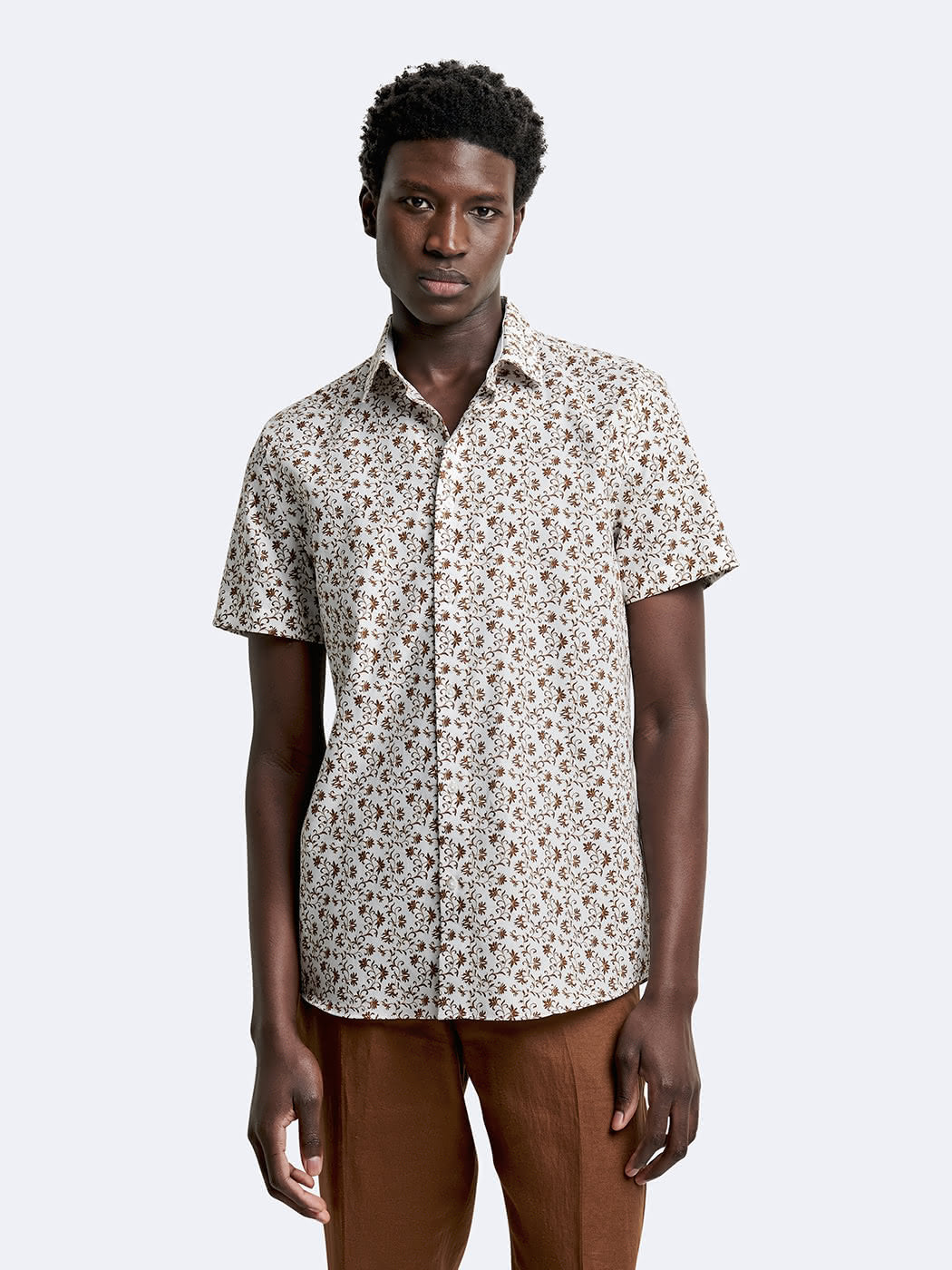 Chemise à manches courtes slim végétale - DEVRED 1902