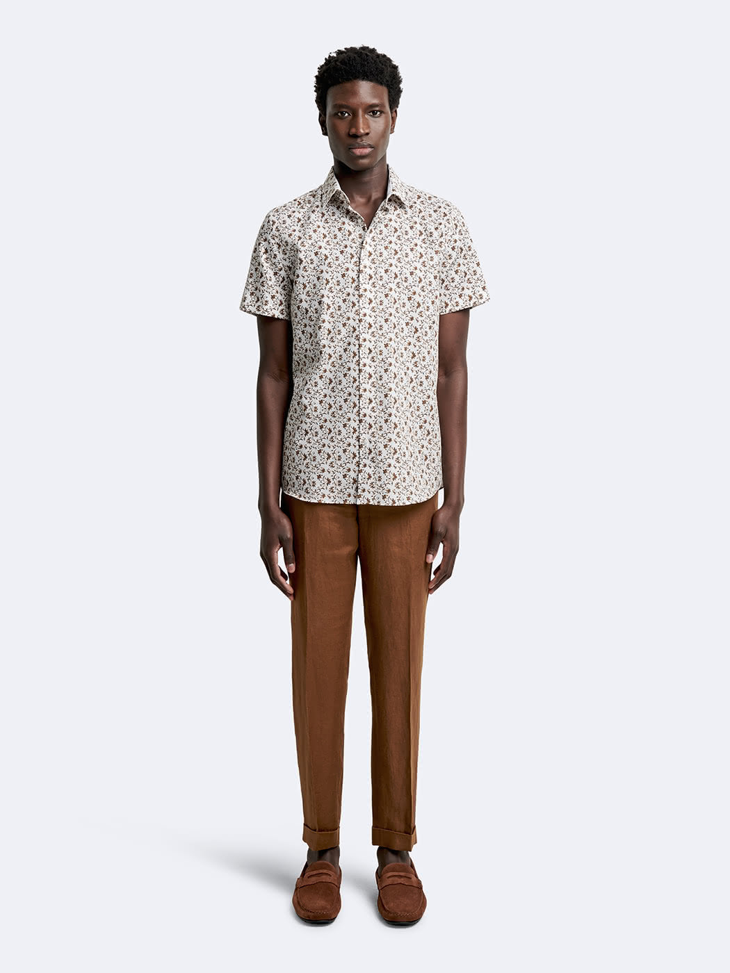 Chemise à manches courtes slim végétale - DEVRED 1902