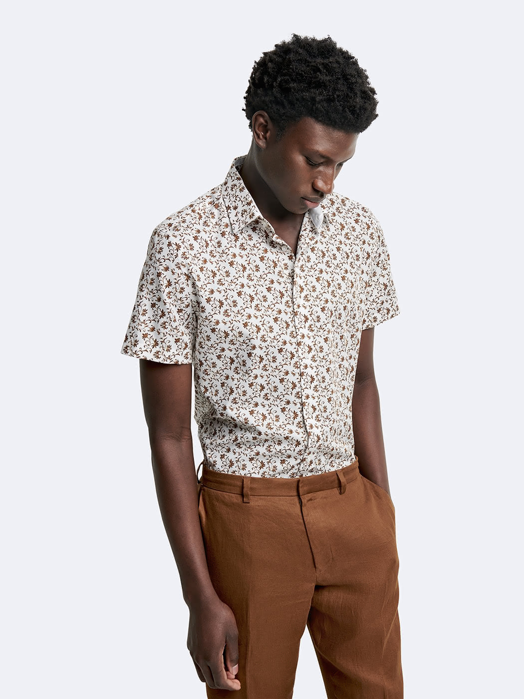 Chemise à manches courtes slim végétale - DEVRED 1902