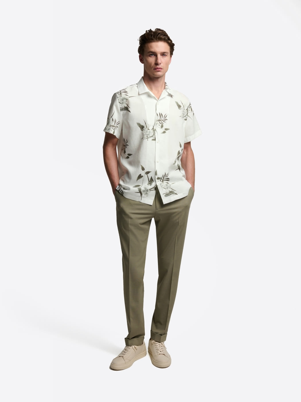 Chemise manches courtes slim fleurie - DEVRED 1902