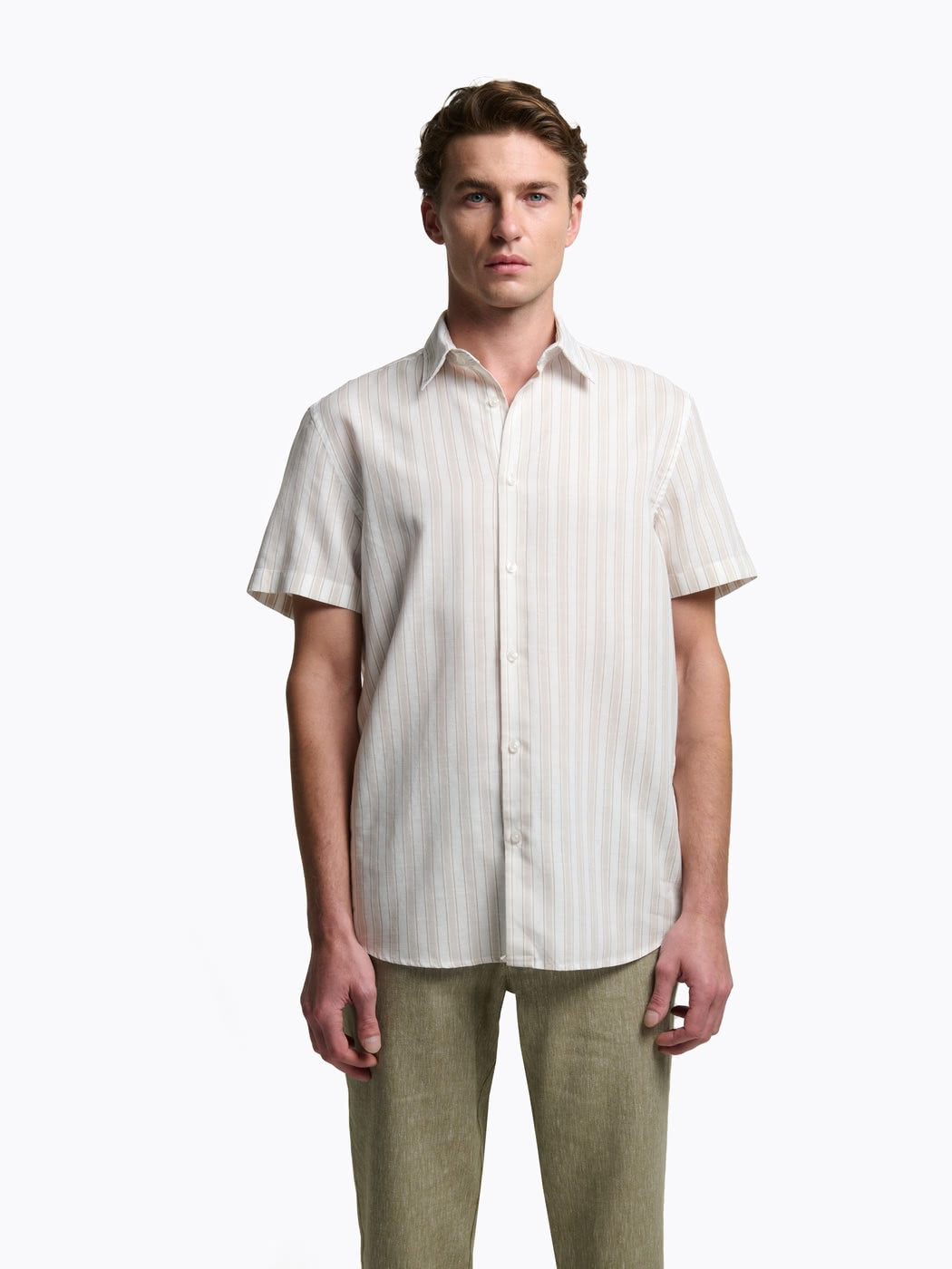 Chemise manches courtes slim rayée - DEVRED 1902