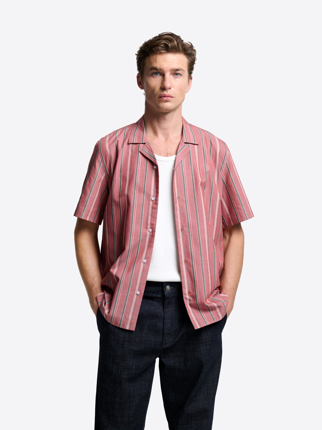 Chemise manches courtes slim rayée - DEVRED 1902