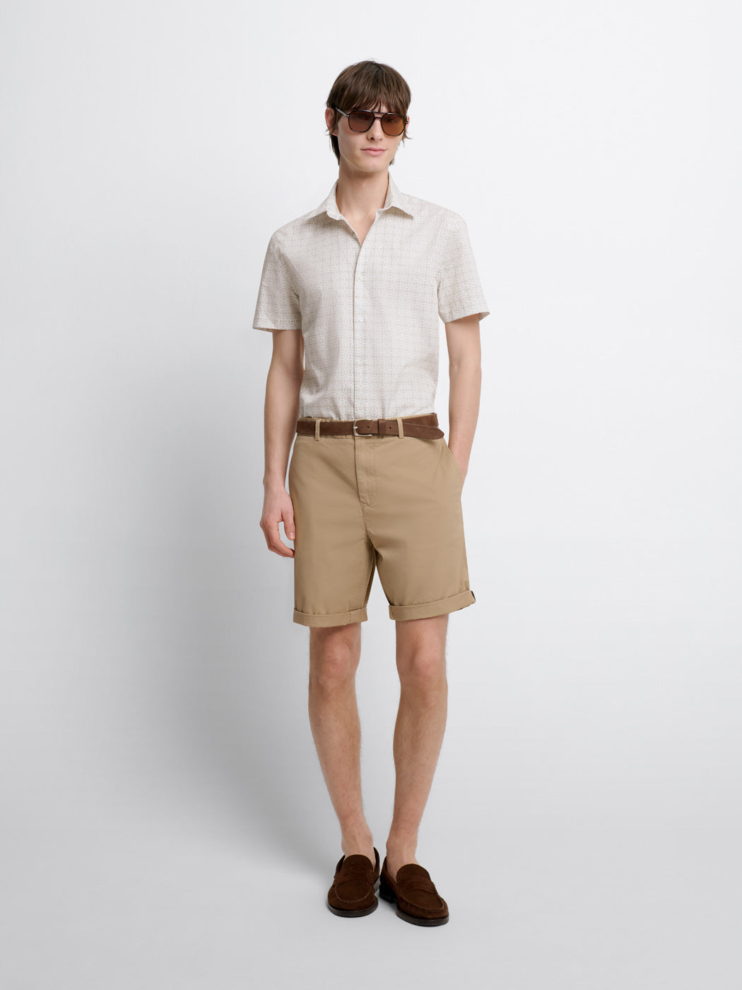 Chemise manches courtes slim à motif - DEVRED 1902