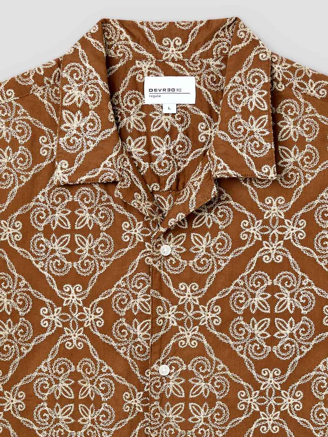 Chemise manches courtes regular brodée - DEVRED 1902
