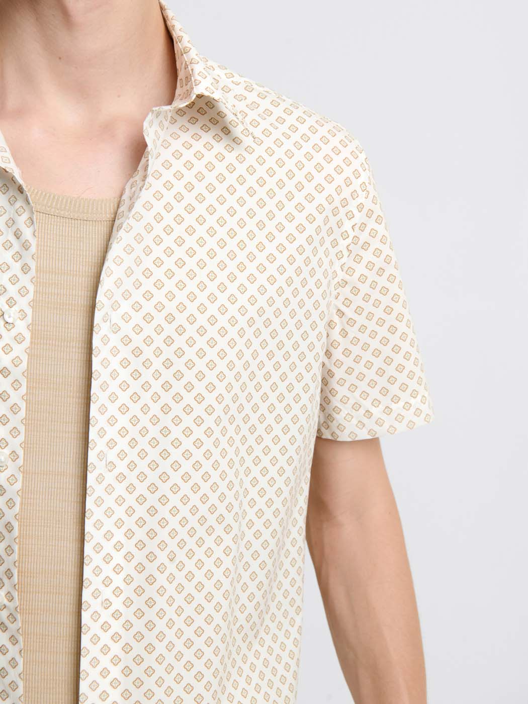 Chemise manches courtes slim à motifs - DEVRED 1902