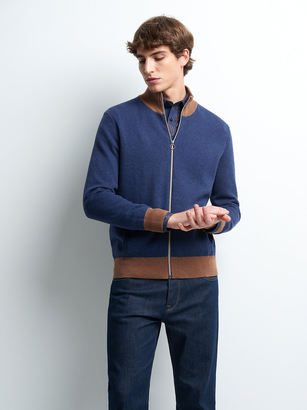 Cardigan zippé  en coton cachemire - DEVRED 1902