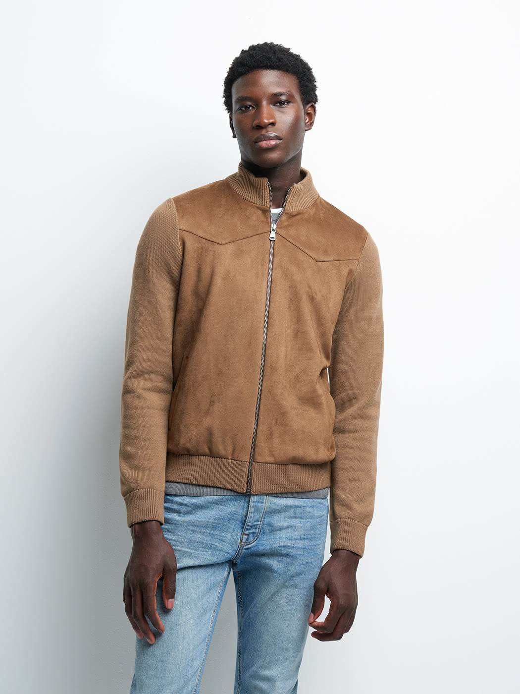 Cardigan bi-matière col montant - DEVRED 1902