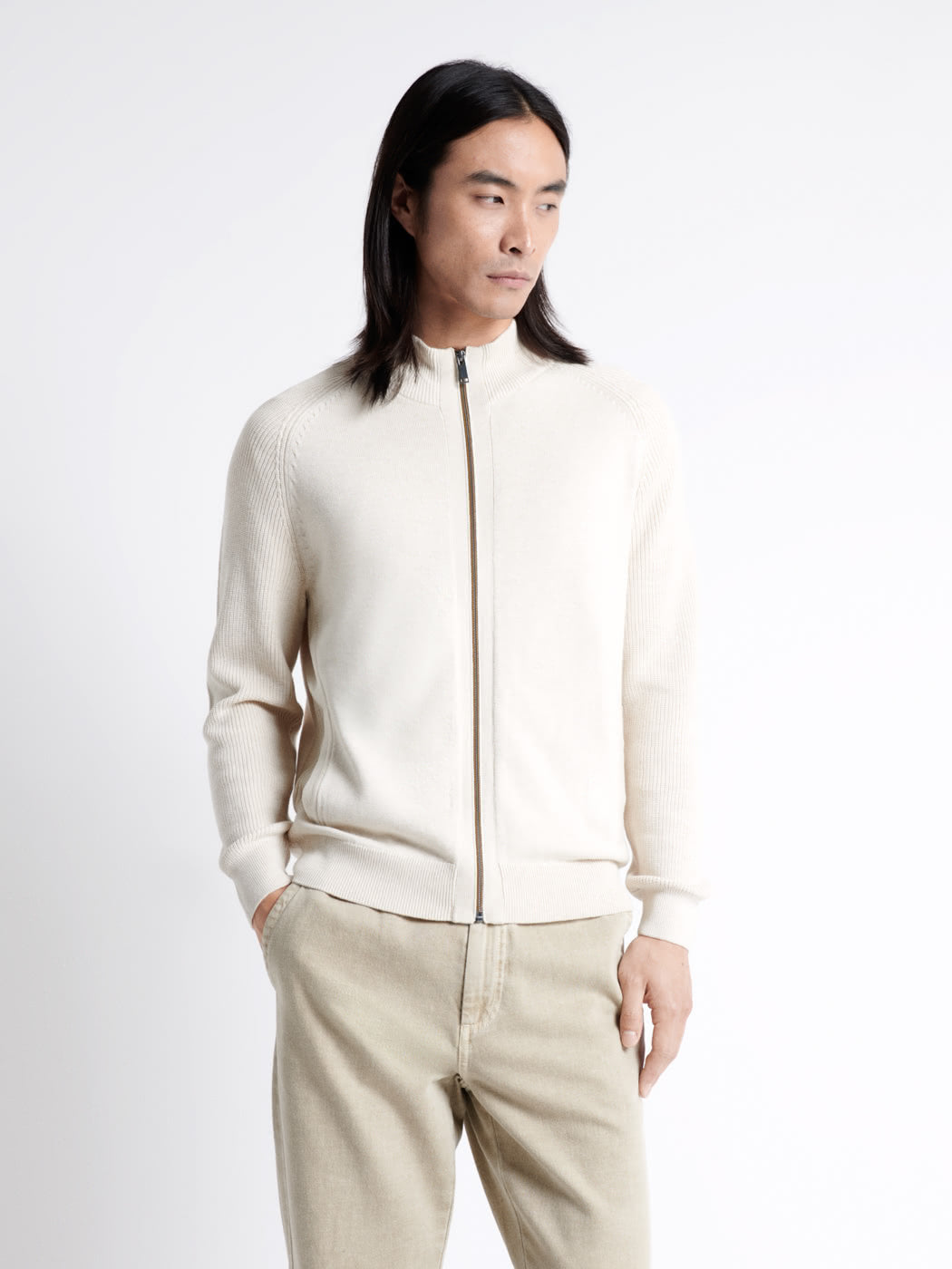 Cardigan col montant zippé 100% coton - DEVRED 1902
