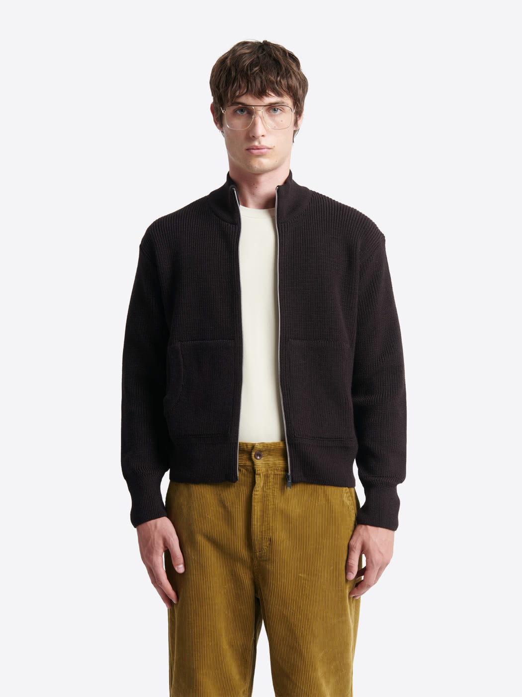 Cardigan zippé en laine mérinos mélangée - DEVRED 1902