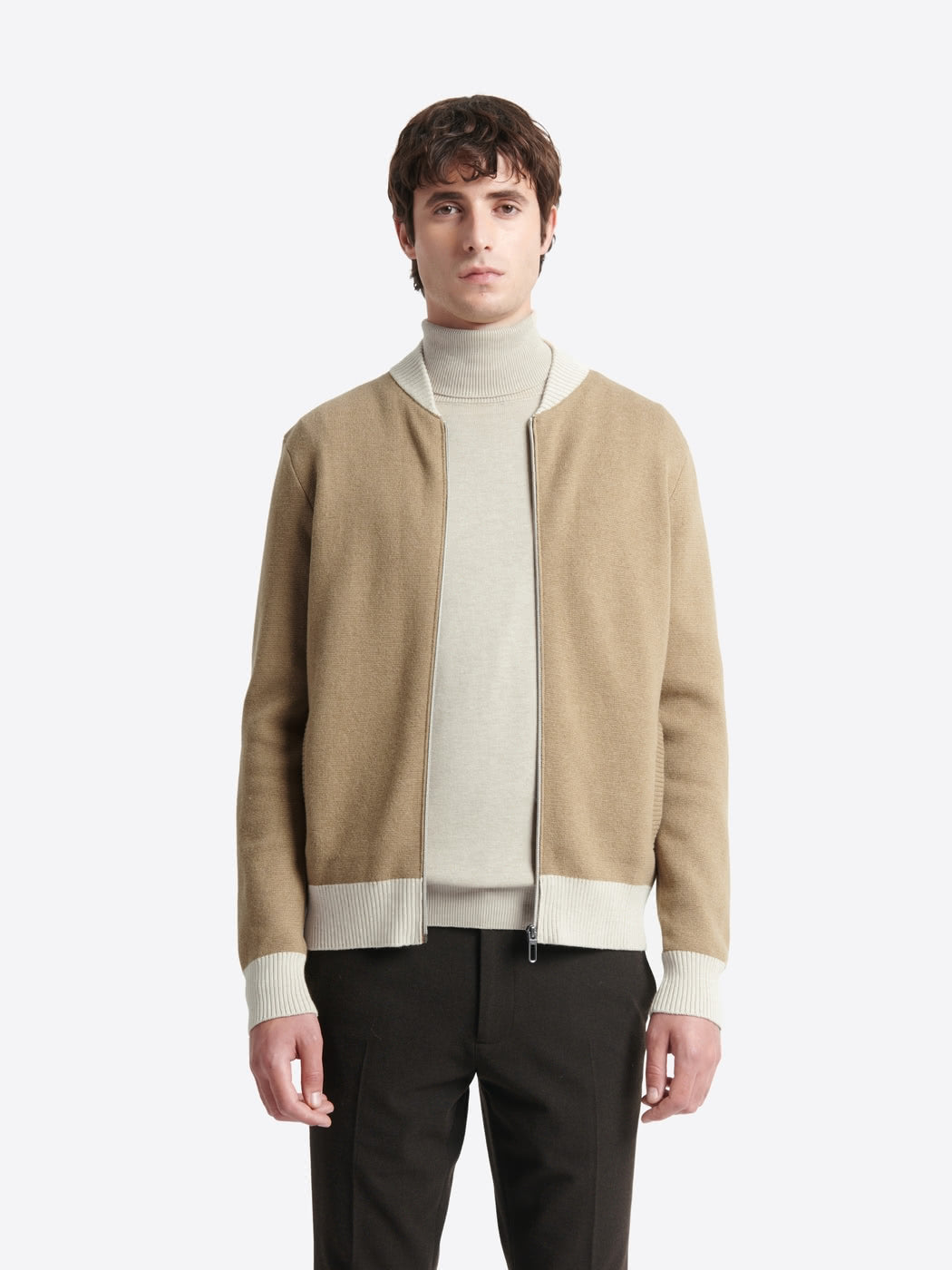 Gilet col teddy coton-cachemire bicolore - DEVRED 1902