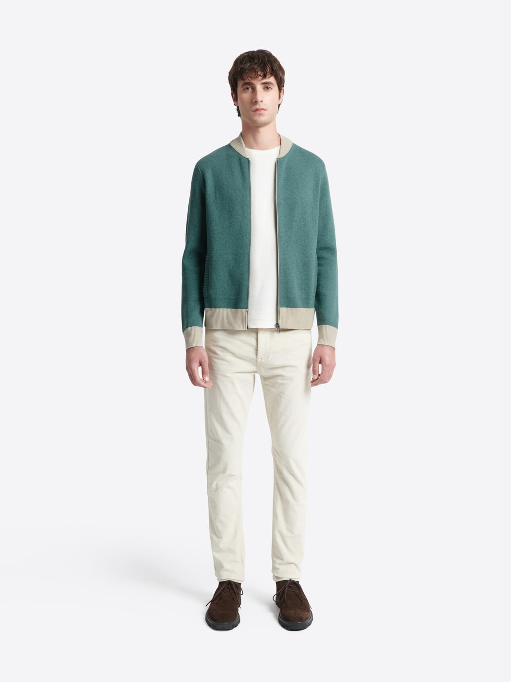Gilet col teddy coton-cachemire bicolore - DEVRED 1902