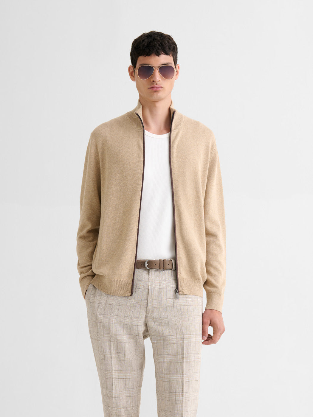 Cardigan zippé en coton biologique - DEVRED 1902