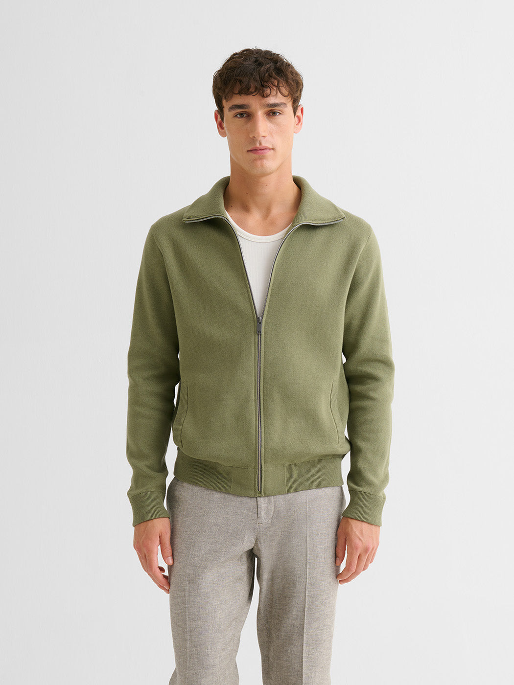 Cardigan col montant zippé en coton - DEVRED 1902