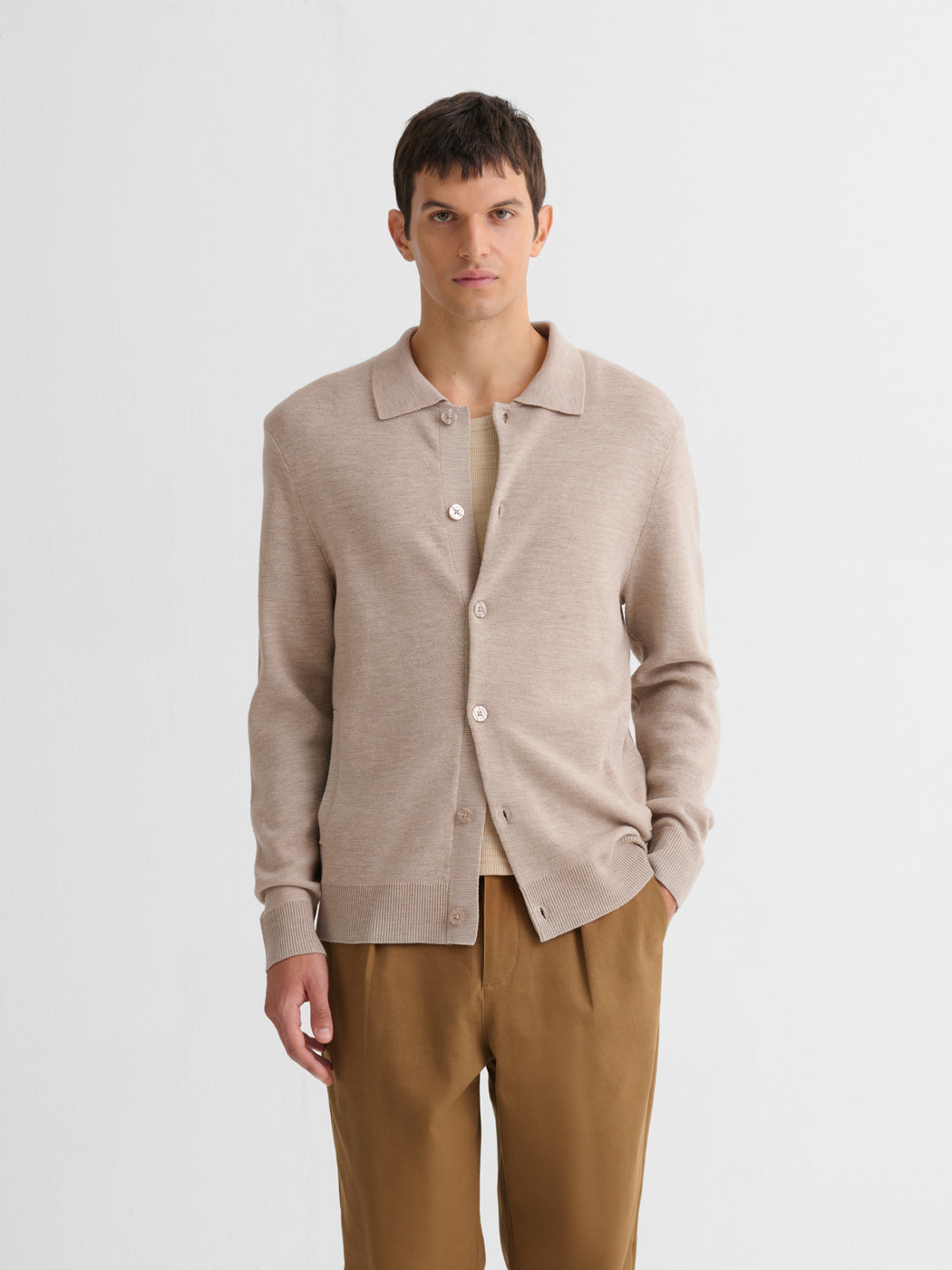 Cardigan boutonné en laine Mérinos - DEVRED 1902