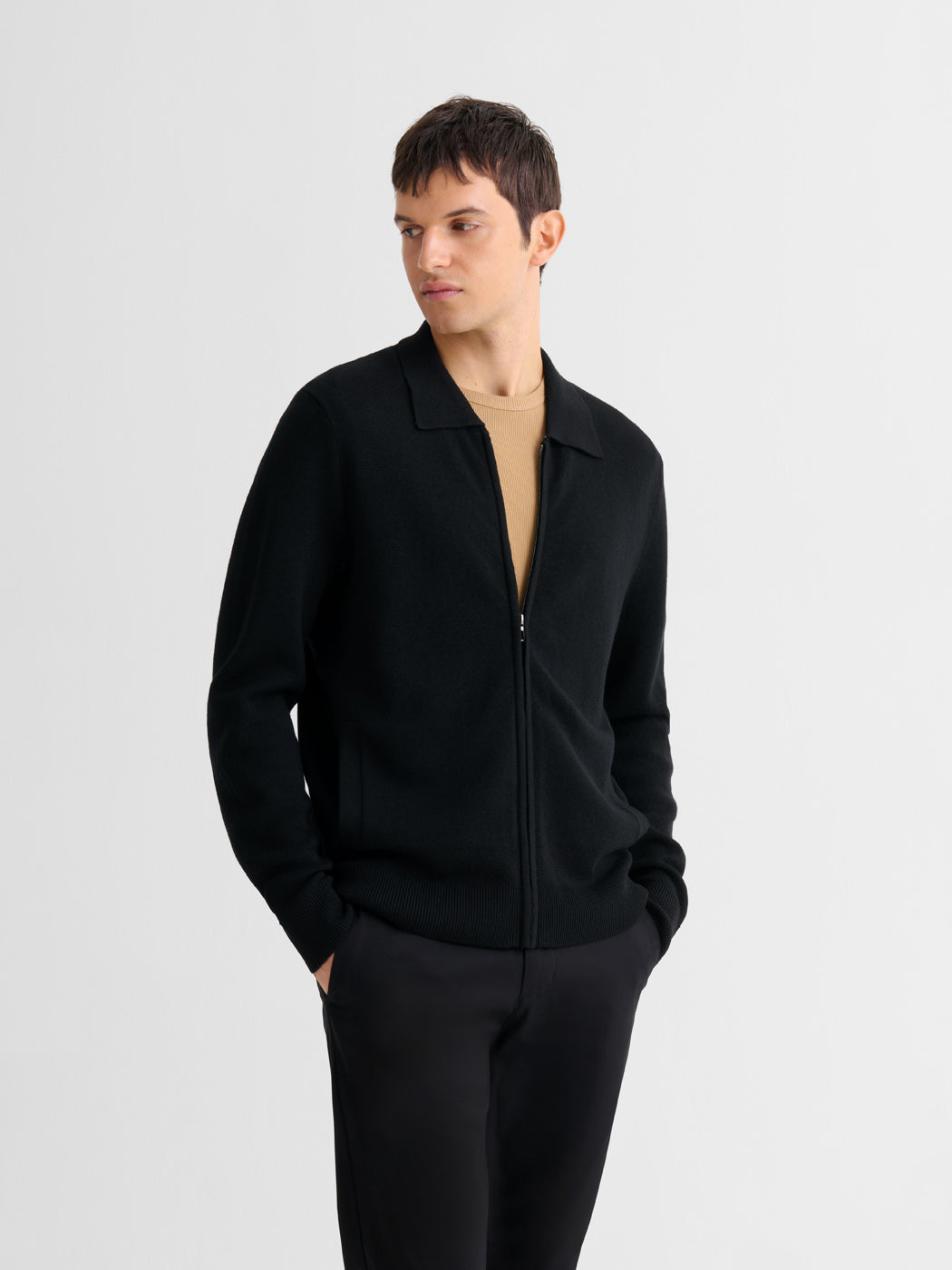 Cardigan zippé en laine Mérinos - DEVRED 1902