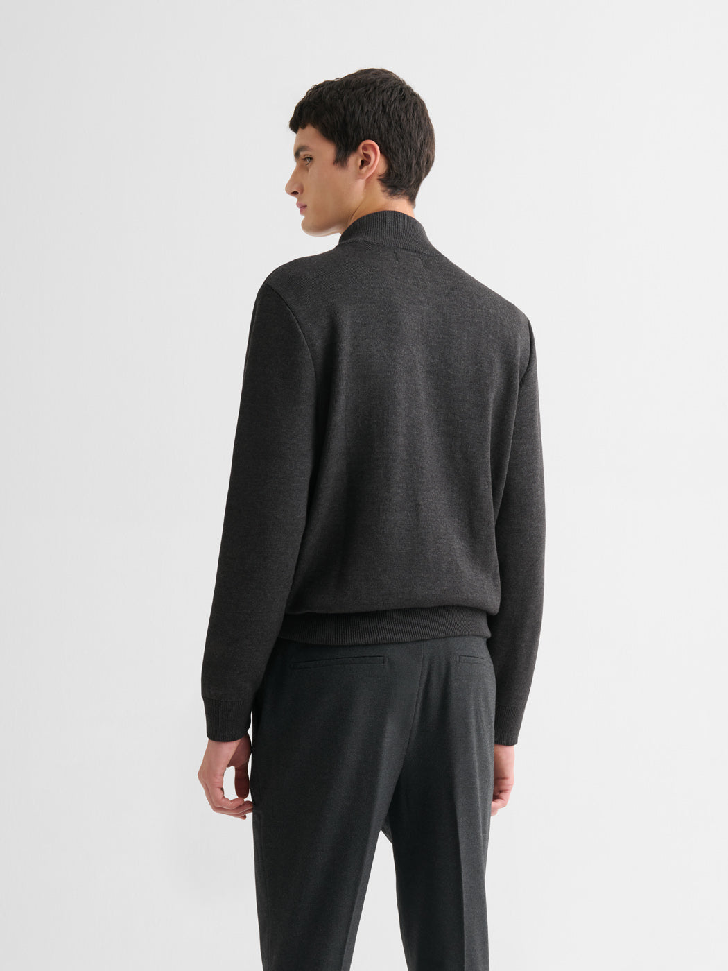 Cardigan col montant zippé chiné - DEVRED 1902