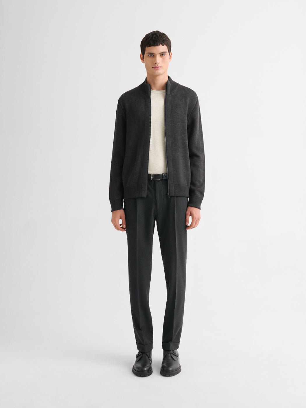 Cardigan col montant zippé chiné - DEVRED 1902