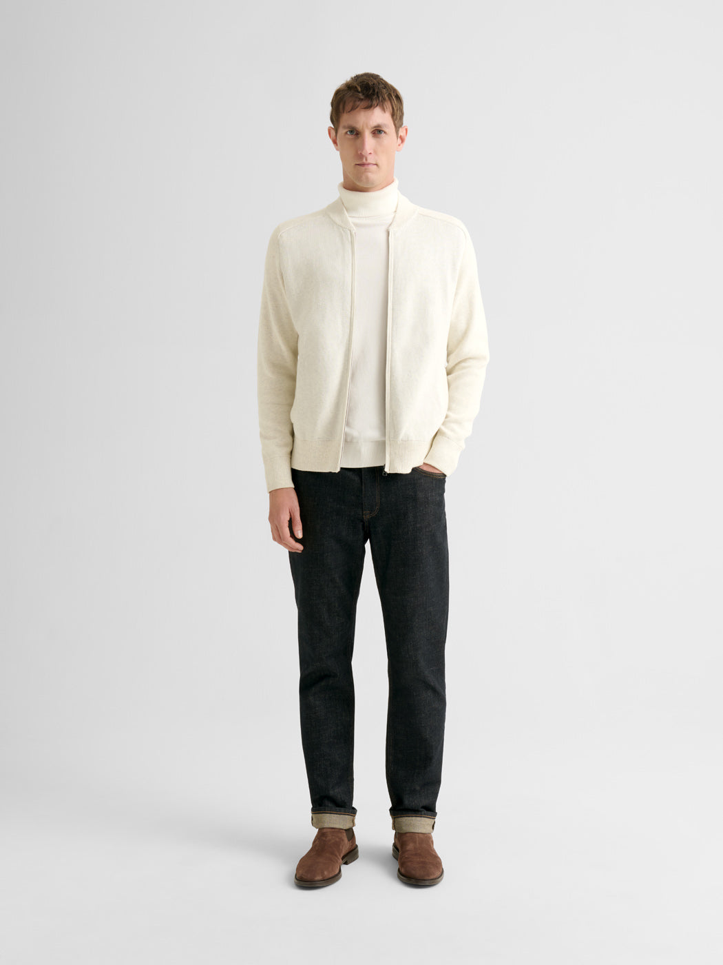 Cardigan zippé  en coton cachemire - DEVRED 1902
