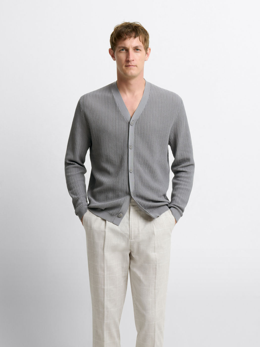 Cardigan boutonné en coton bio - DEVRED 1902