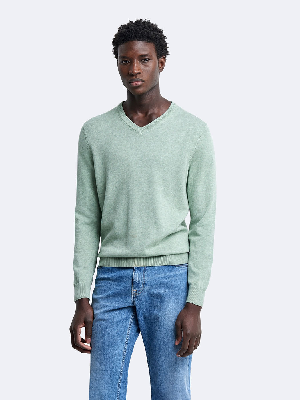 Pull col V en coton bio - DEVRED 1902