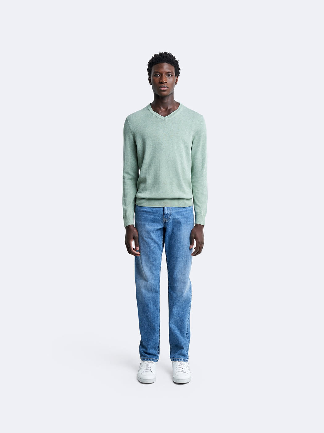 Pull col V en coton bio - DEVRED 1902