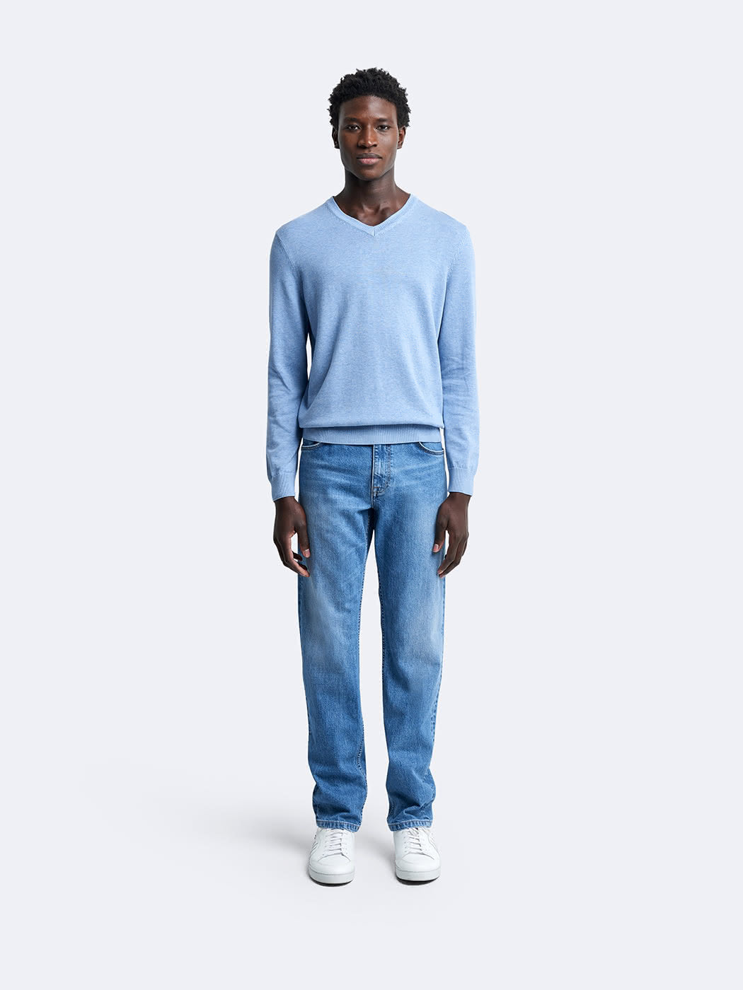 Pull col V en coton bio - DEVRED 1902
