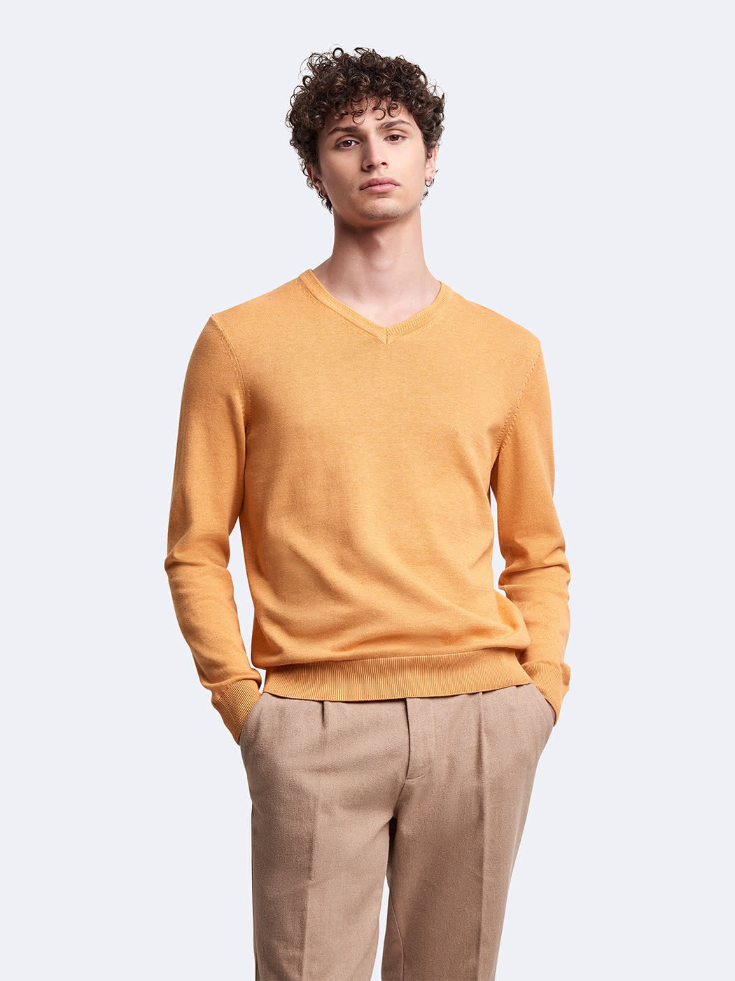 Pull col V en coton bio - DEVRED 1902