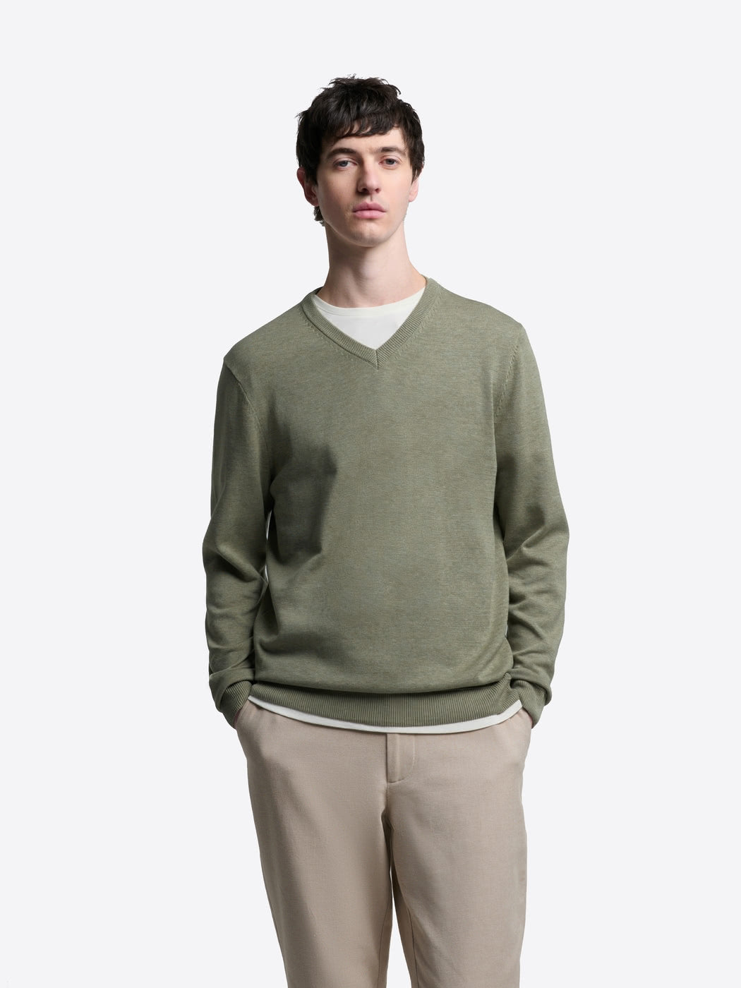 Pull col V en coton bio - DEVRED 1902
