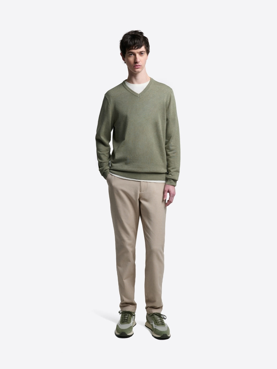 Pull col V en coton bio - DEVRED 1902