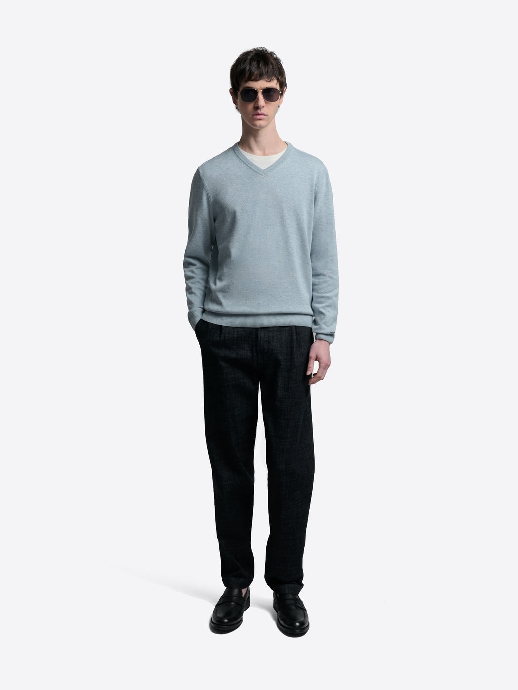 Pull col V en coton bio - DEVRED 1902