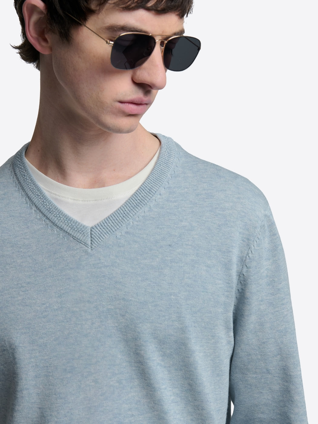 Pull col V en coton bio - DEVRED 1902