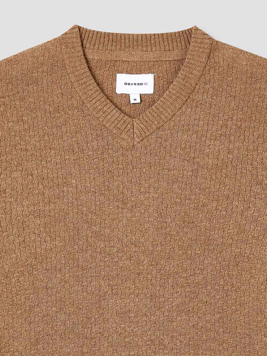 Pull col V effet damier - DEVRED 1902