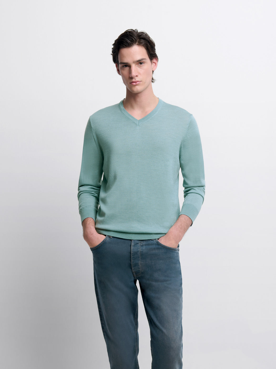 Pull col V en laine Mérinos - DEVRED 1902