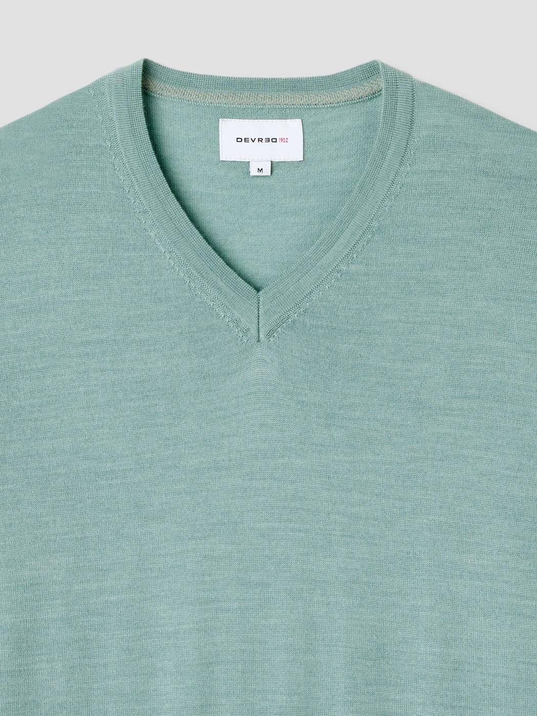 Pull col V en laine Mérinos - DEVRED 1902