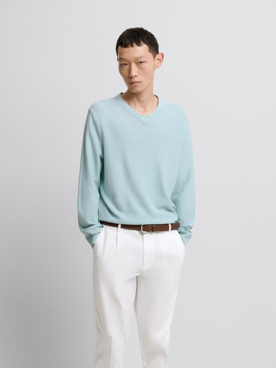 Pull col V en coton bio - DEVRED 1902