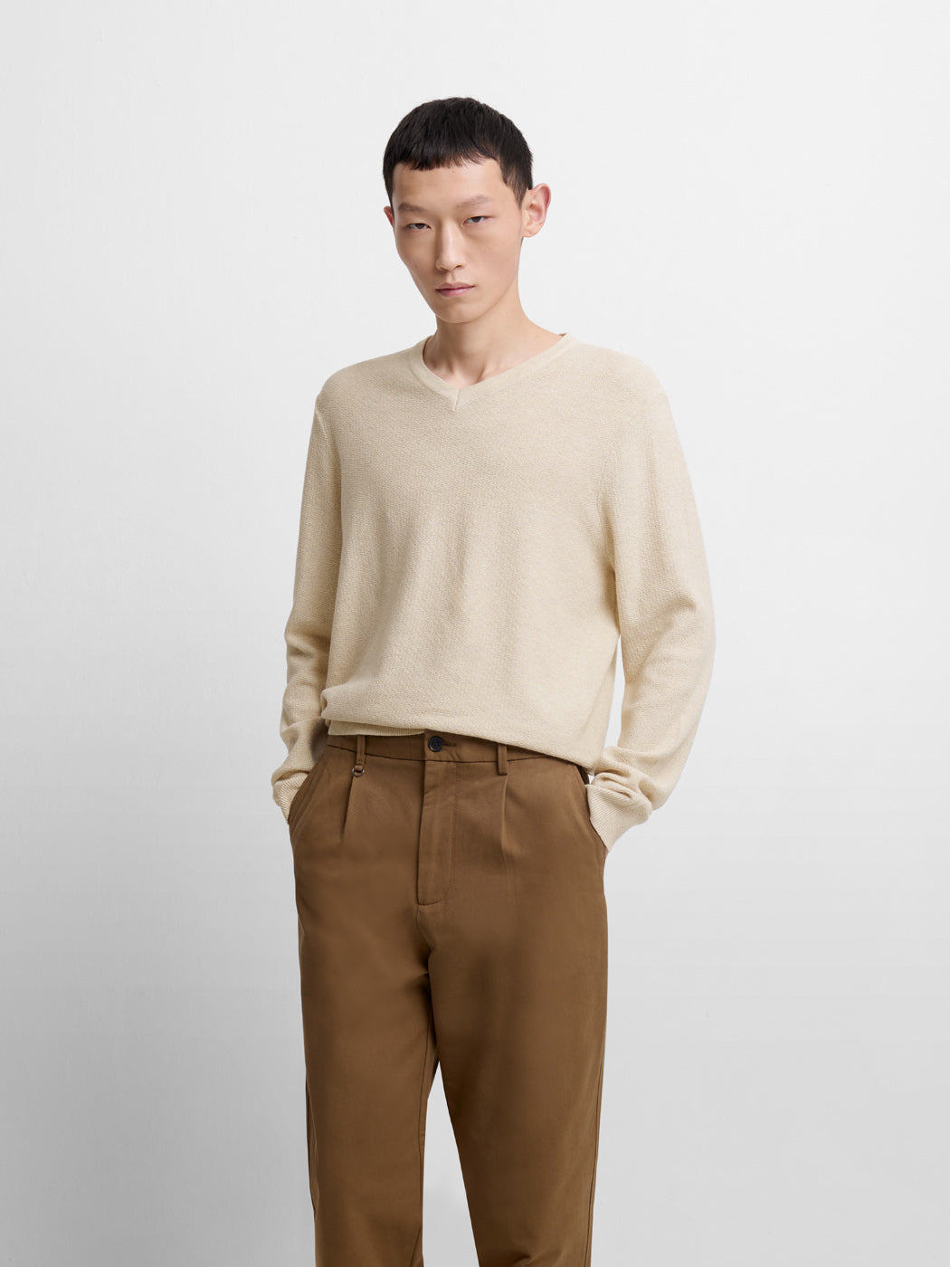 Pull col V en coton bio - DEVRED 1902