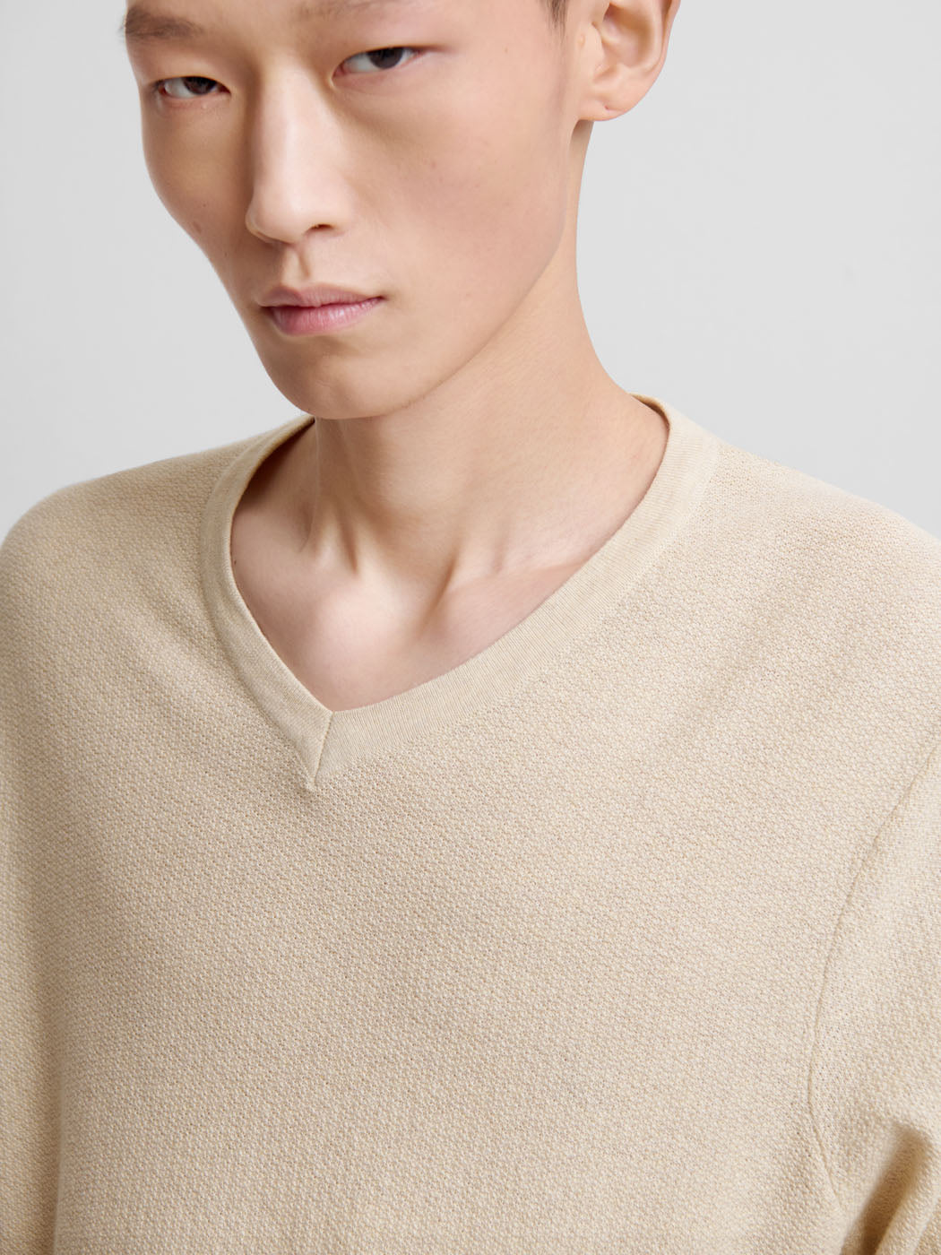 Pull col V en coton bio - DEVRED 1902