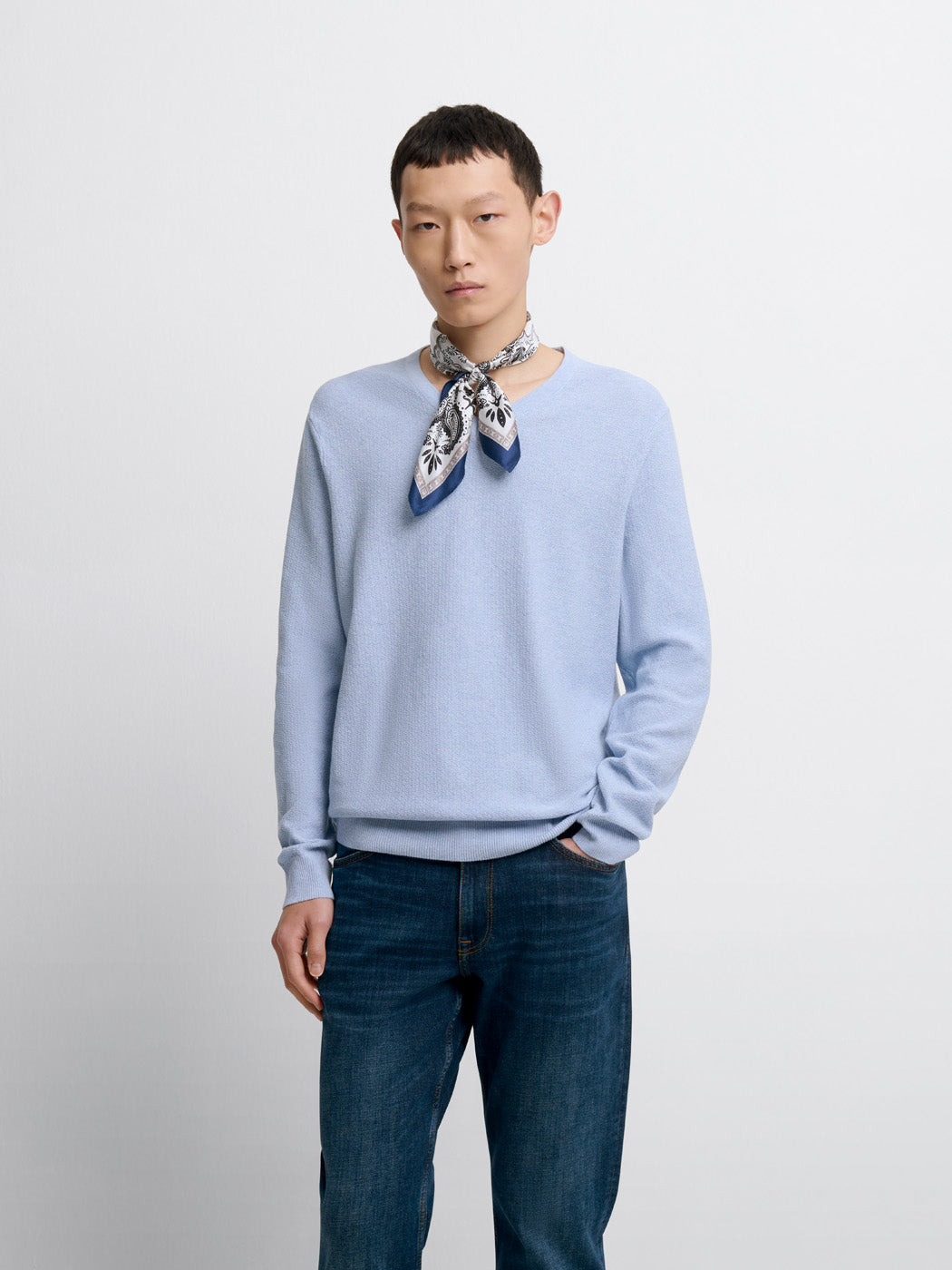 Pull col V en coton bio - DEVRED 1902