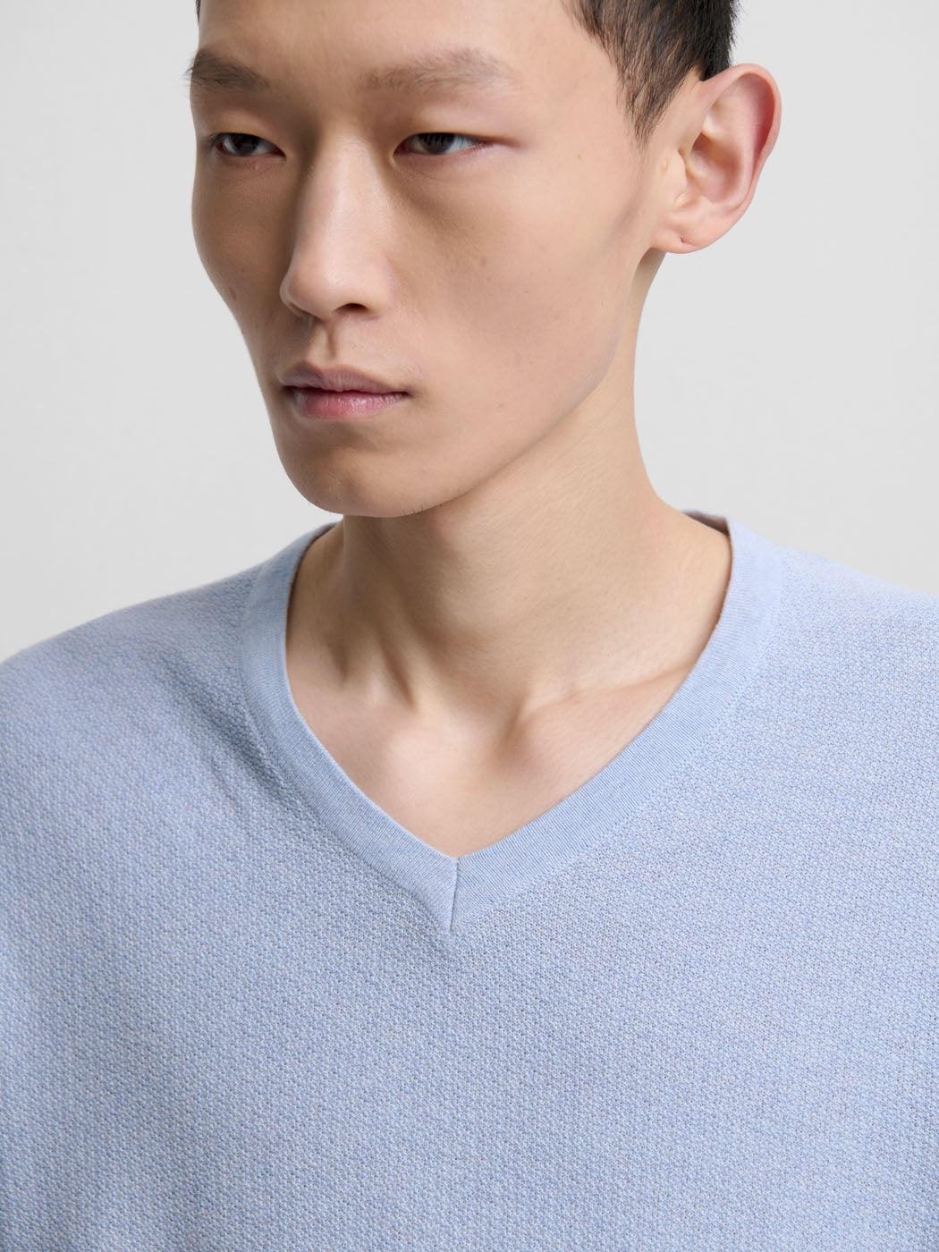 Pull col V en coton bio - DEVRED 1902