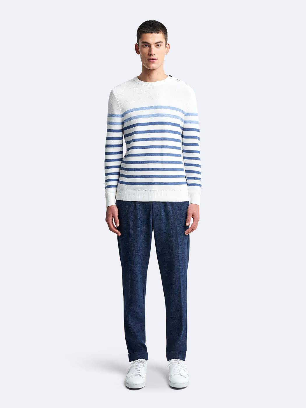 Pull col rond en coton - DEVRED 1902