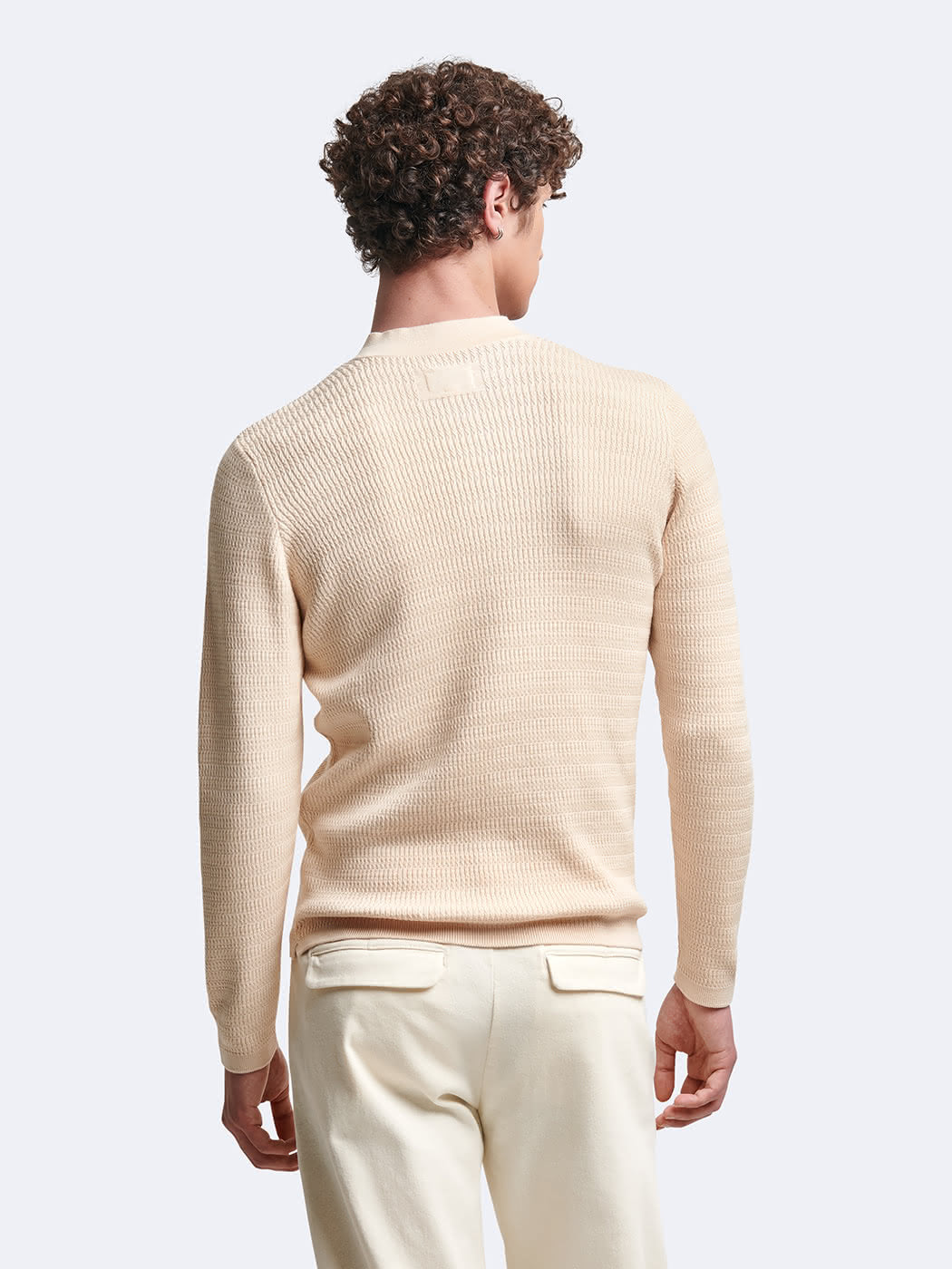 Pull col tunisien en coton mélangé - DEVRED 1902