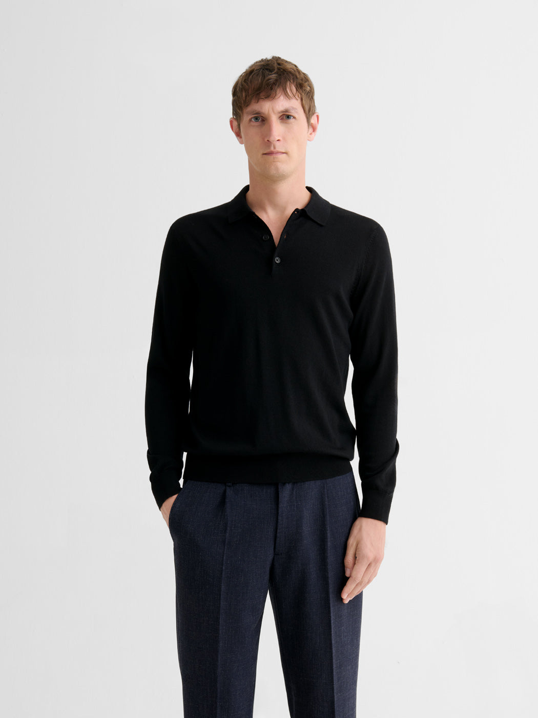 Polo boutonné en laine Mérinos - DEVRED 1902