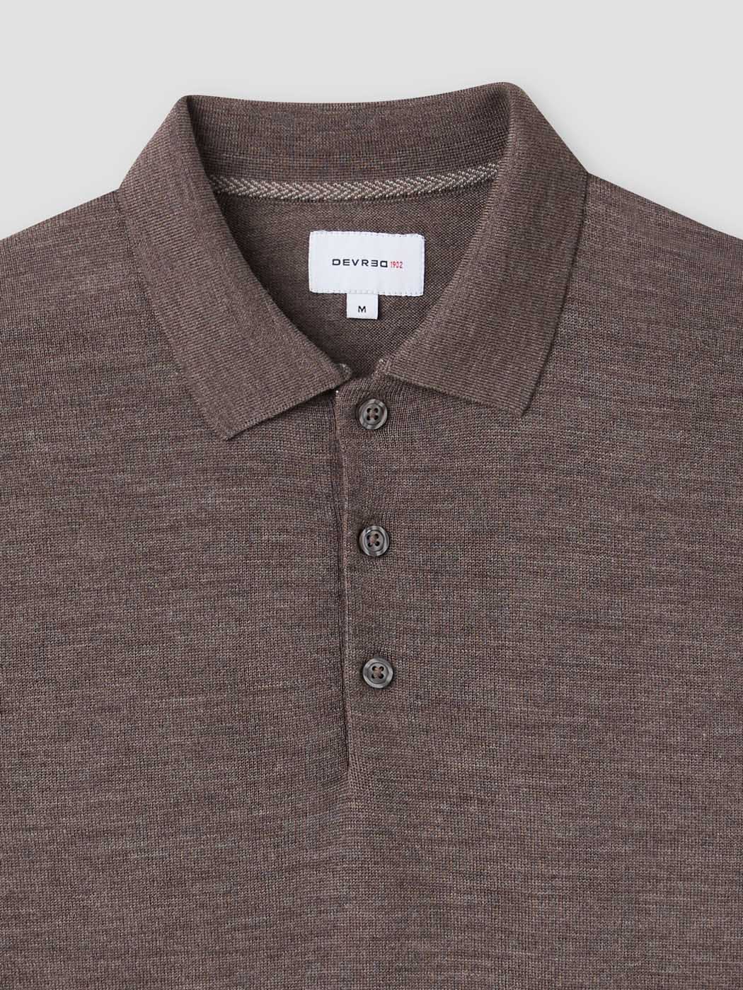Polo boutonné en laine Mérinos - DEVRED 1902