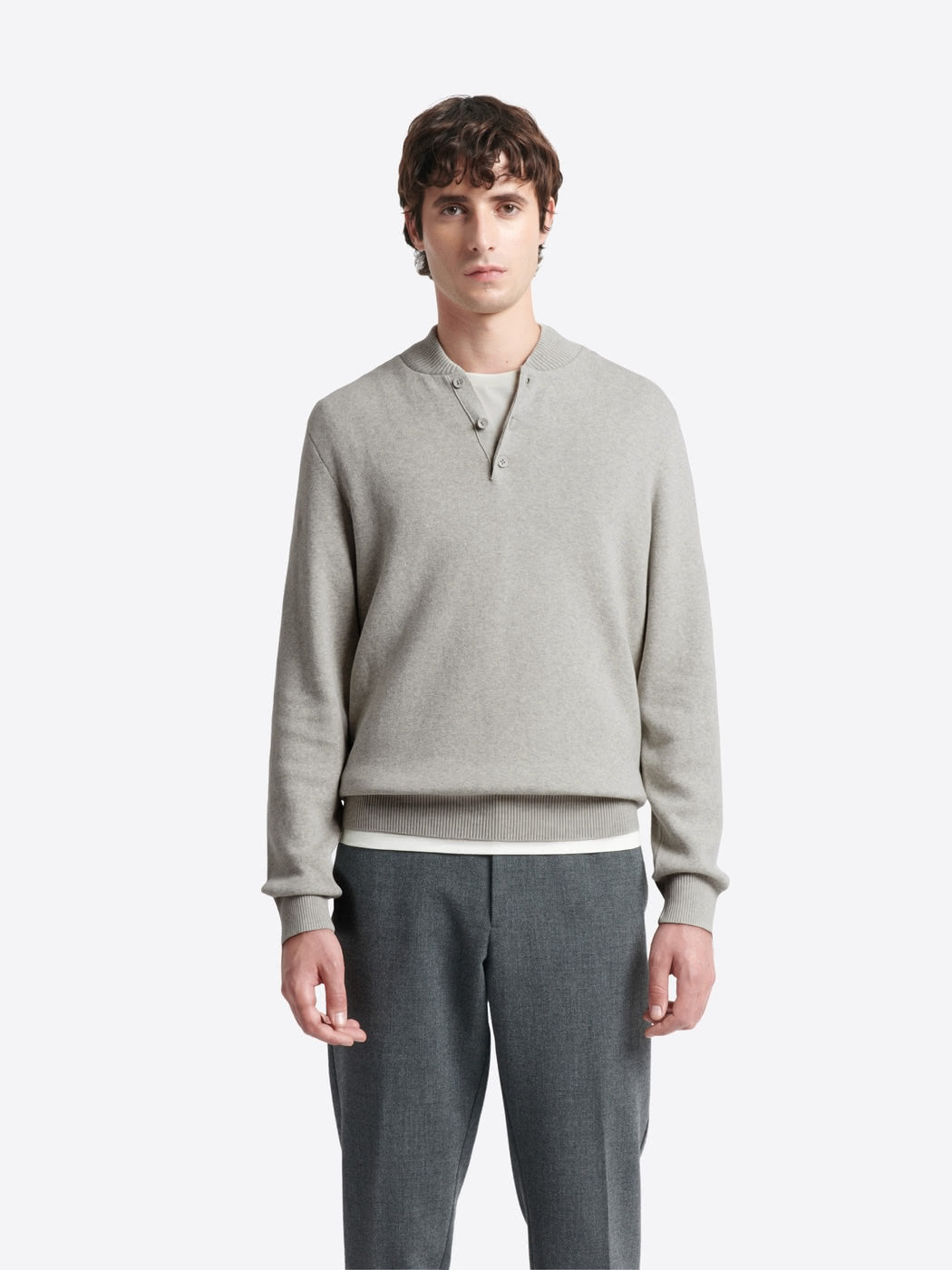 Pull col teddy boutonné en coton - DEVRED 1902