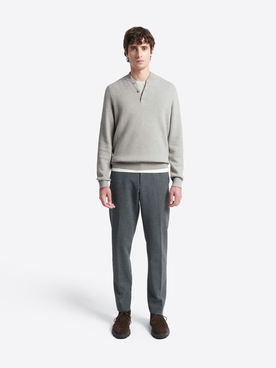 Pull col teddy boutonné en coton - DEVRED 1902