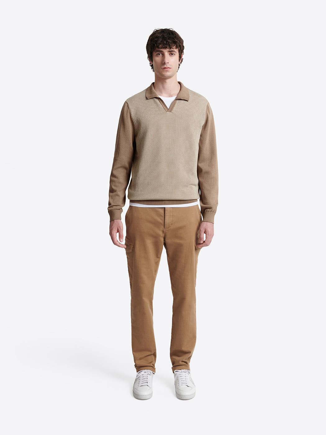 Pull col polo bicolore en coton - DEVRED 1902