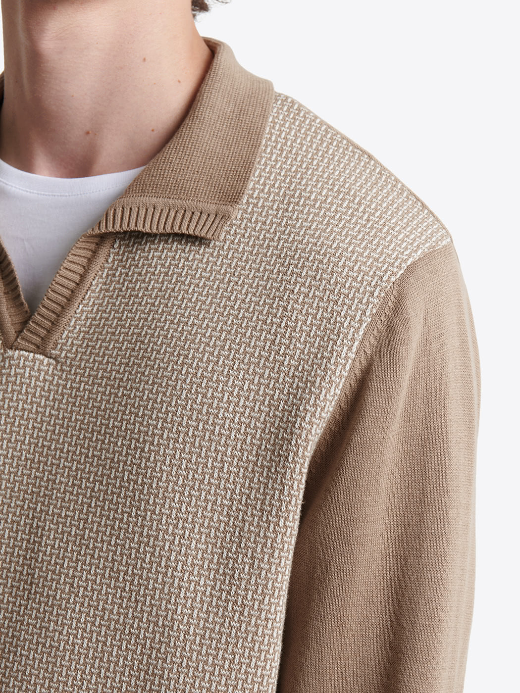Pull col polo bicolore en coton - DEVRED 1902
