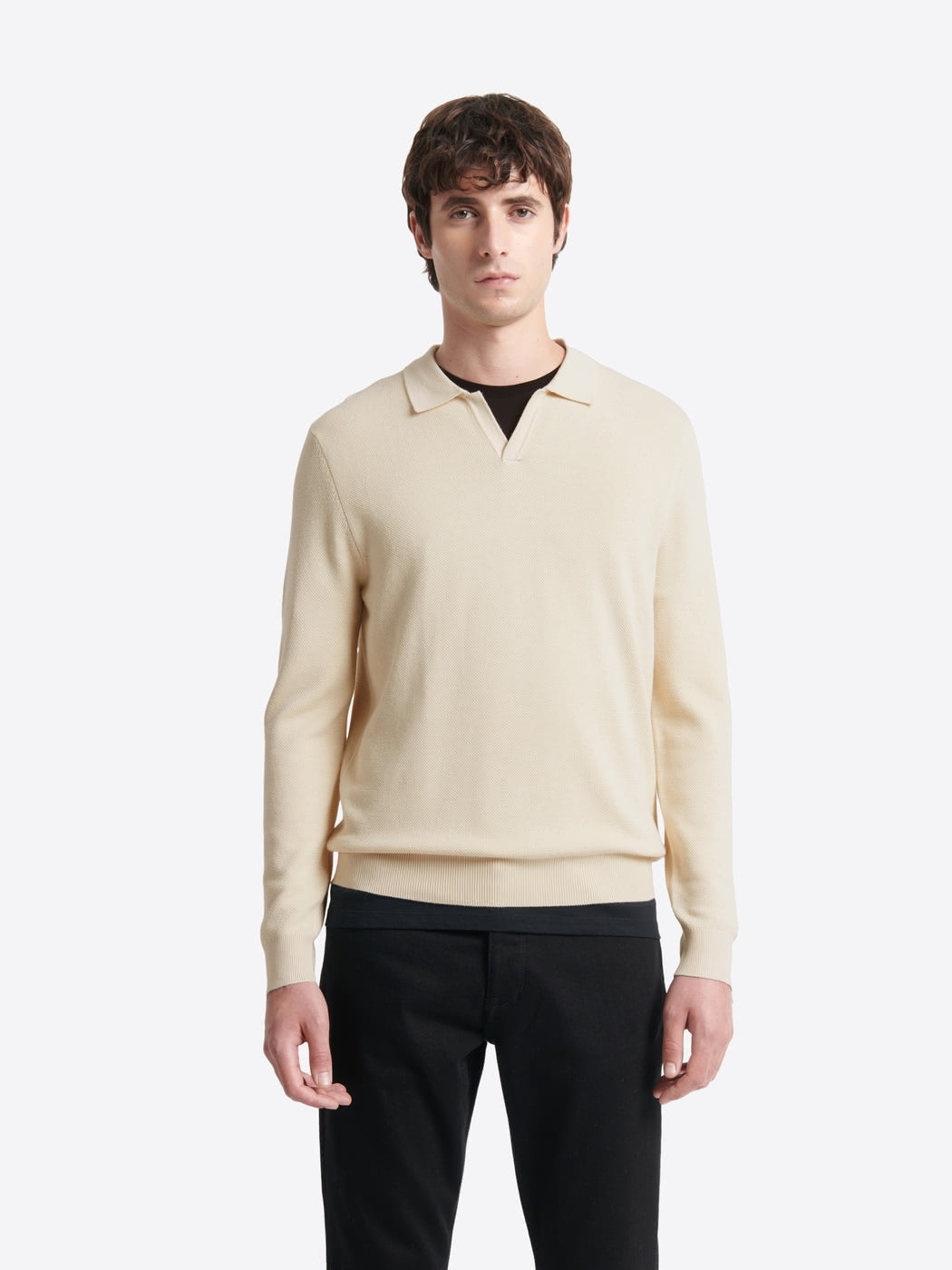 Polo maille col ouvert en viscose - DEVRED 1902